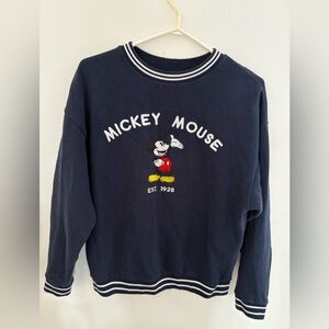 Disney Navy Mickey Mouse Crewneck Sweatshirt Mickey Mouse oversize xsmall-medium